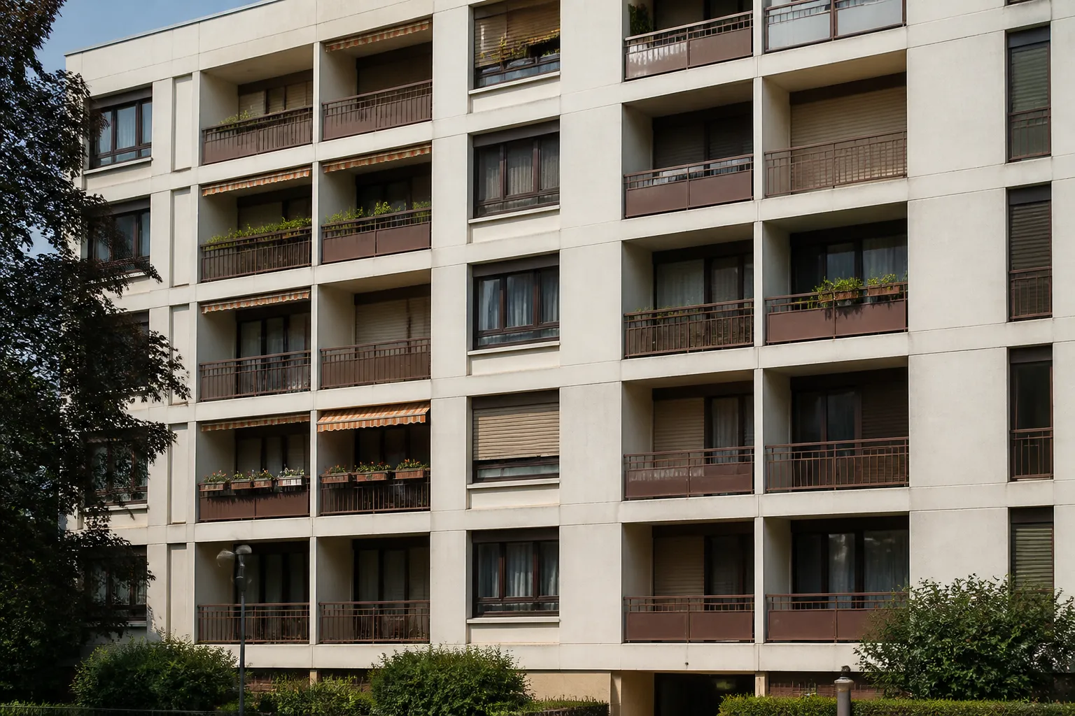 Facade d immeuble des annees 70 avec loggias