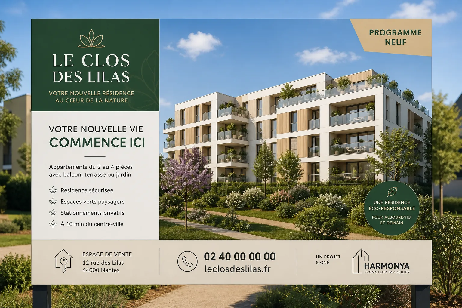 Panneau de programme immobilier neuf