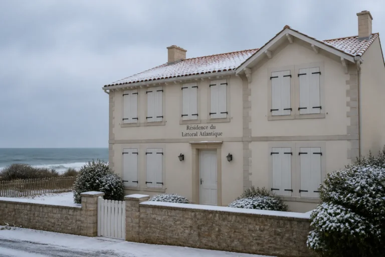 Residence du littoral atlantique volets fermes en hiver
