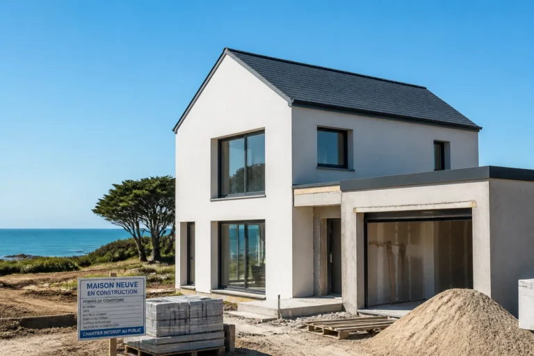 Maison neuve en construction pres de la cote atlantique