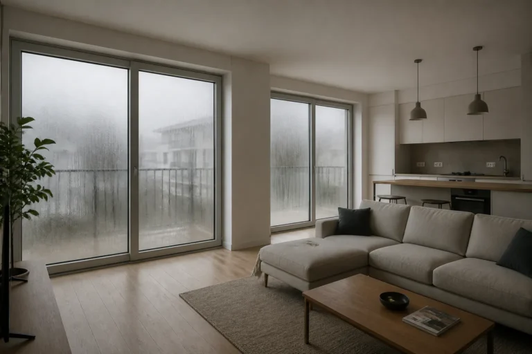 Appartement neuf avec buee sur les vitres