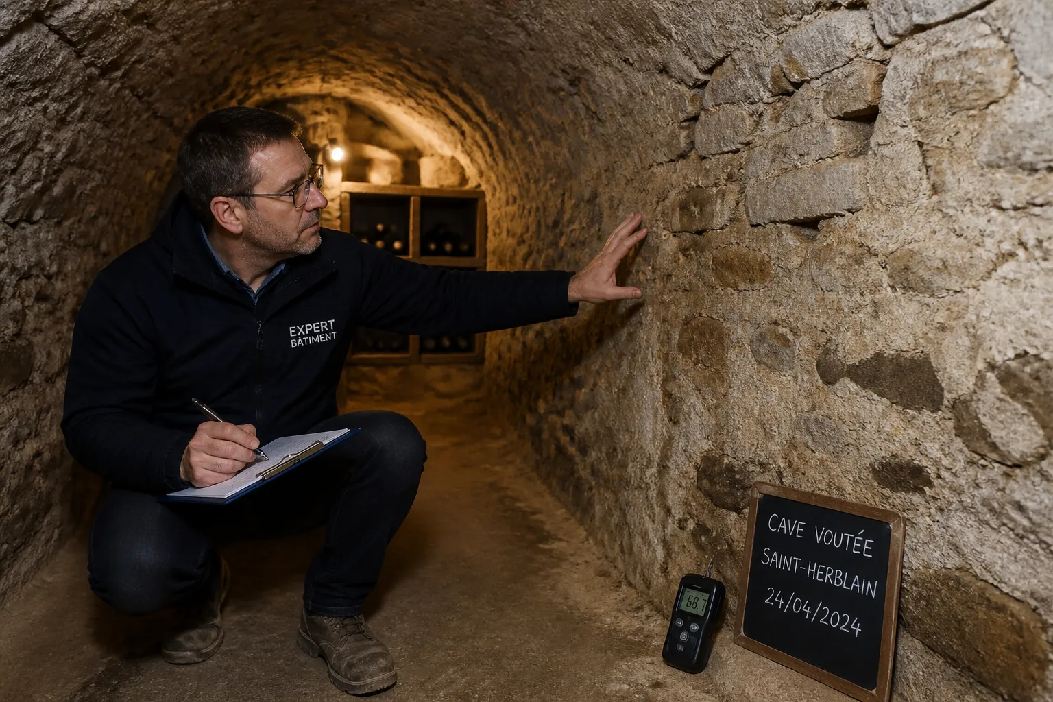 Expert visitant un appartement a Saint-Herblain