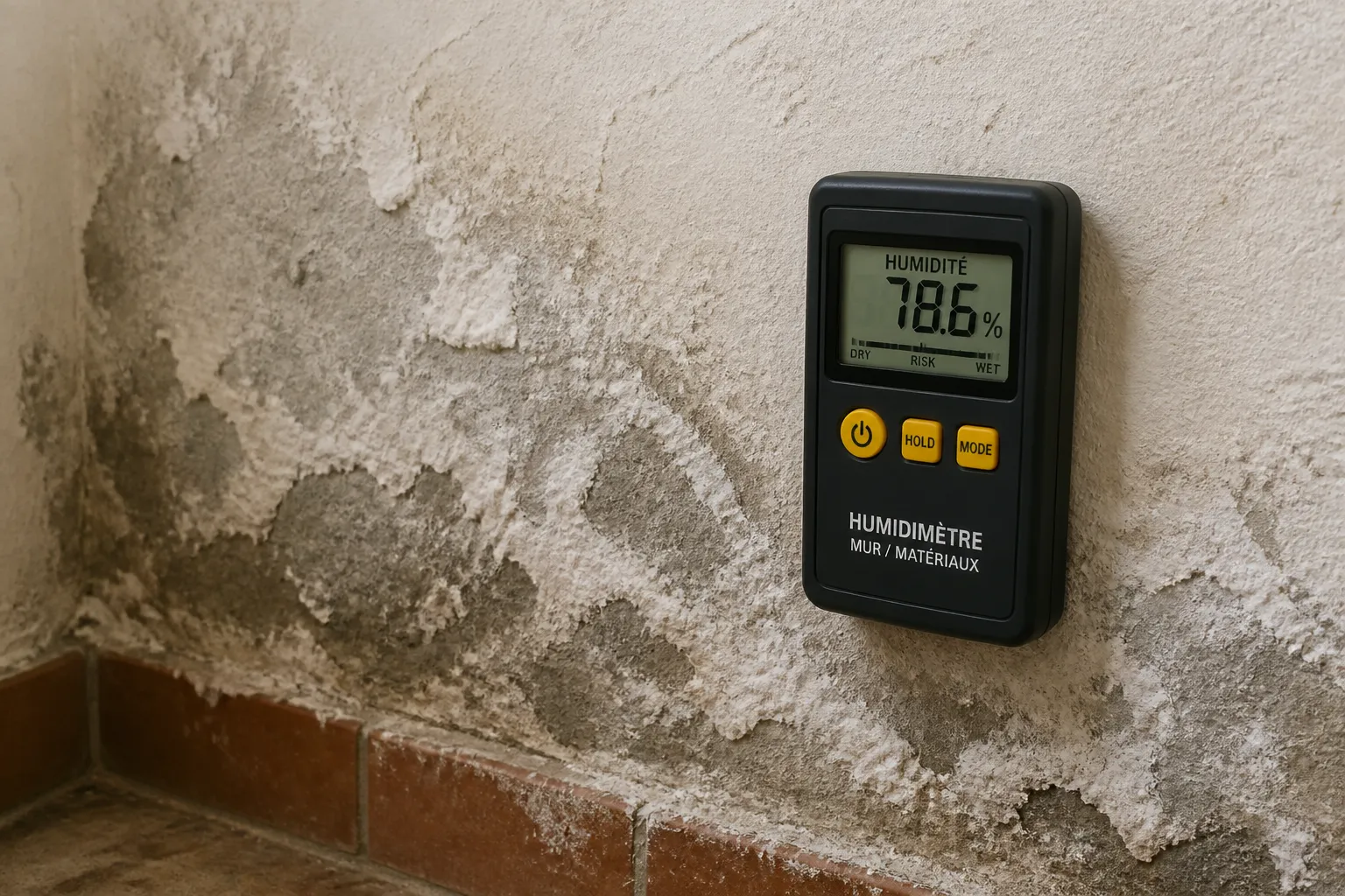 Mesure de l humidite d un mur a Couëron