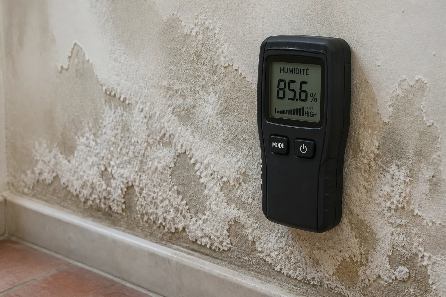 Mesure de l humidite d un mur a Saint-Sébastien-sur-Loire
