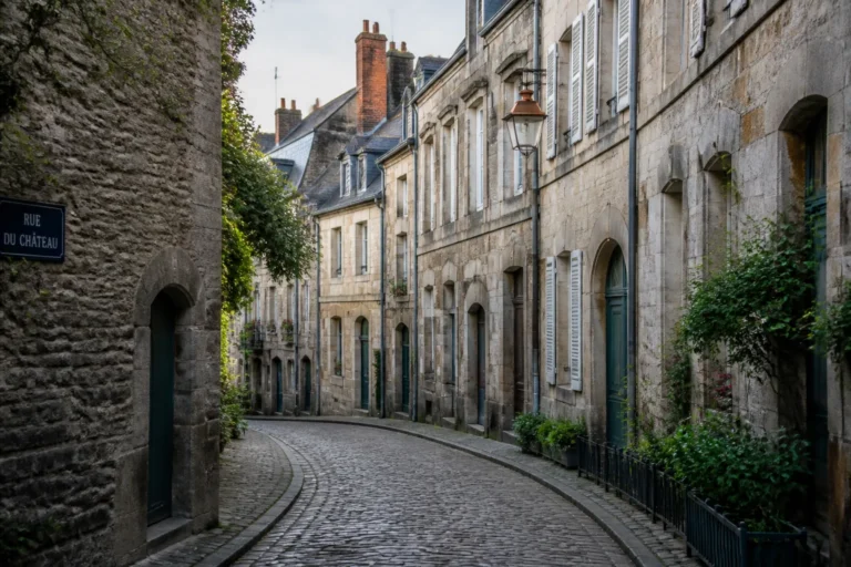 Rue ancienne de Nantes avec maisons en pierre