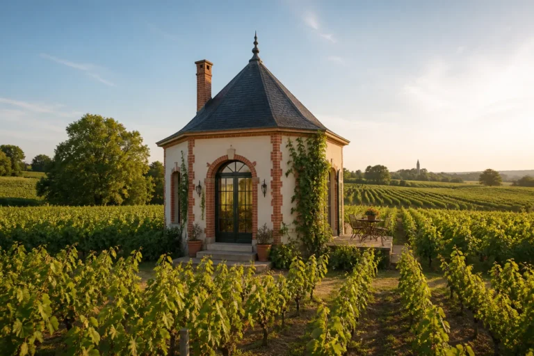 Pavillon au milieu des vignes du vignoble nantais